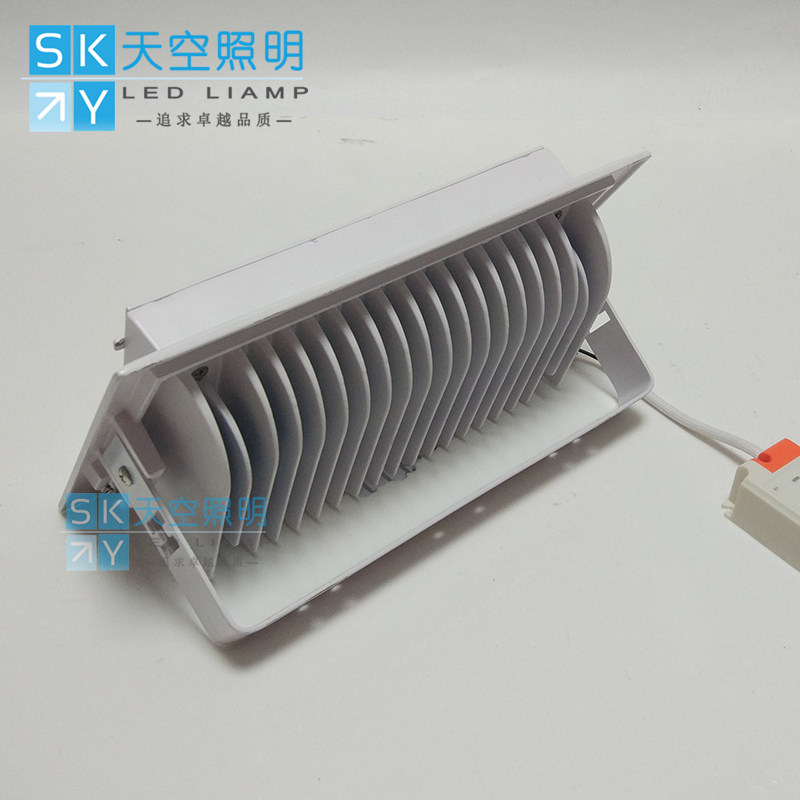 LED嵌入式投光灯www方形旋转度格栅筒灯象鼻门头射灯