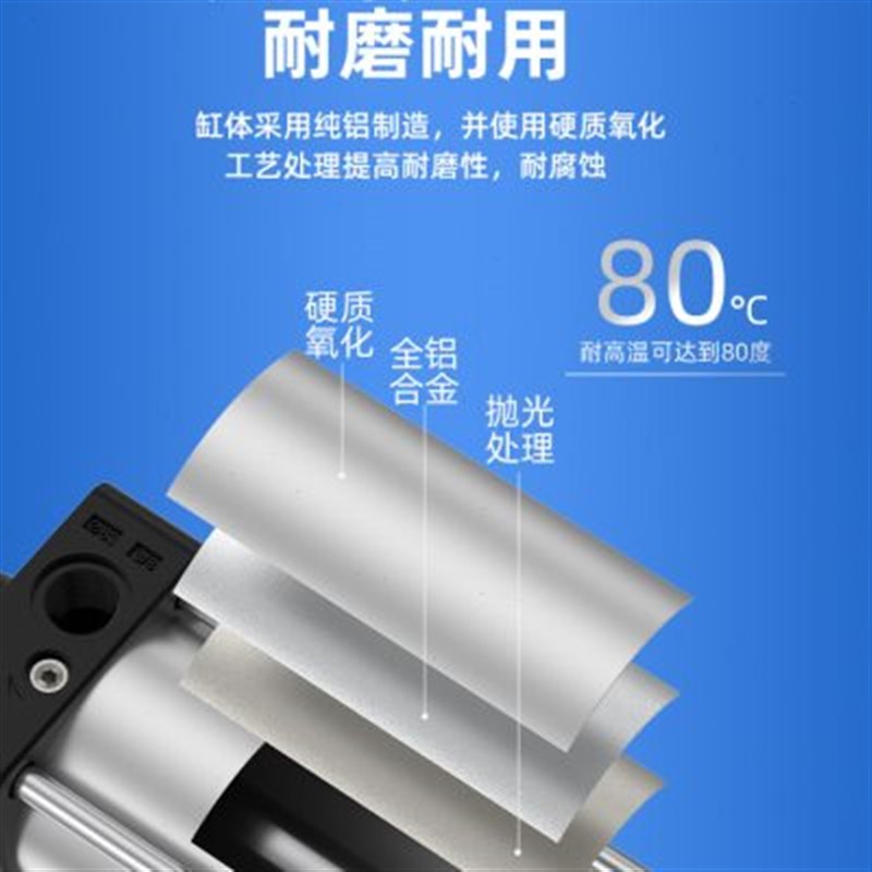 小型气动SC63/80/100x50x75x100x125x150x200S大推力标准气缸大全