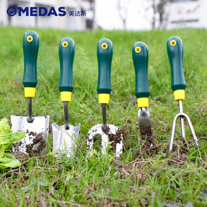 家庭不锈钢小铲子园艺工具松土手锄三爪盆栽种菜种花起苗工具套装