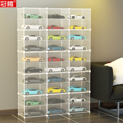 玩具车展示架全透明加大号合金仿真车模家用收藏品防尘防潮格子柜