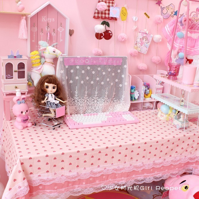 少女心in风方形欧式餐桌电脑茶几布蕾丝桌布电视柜宿舍书桌布艺