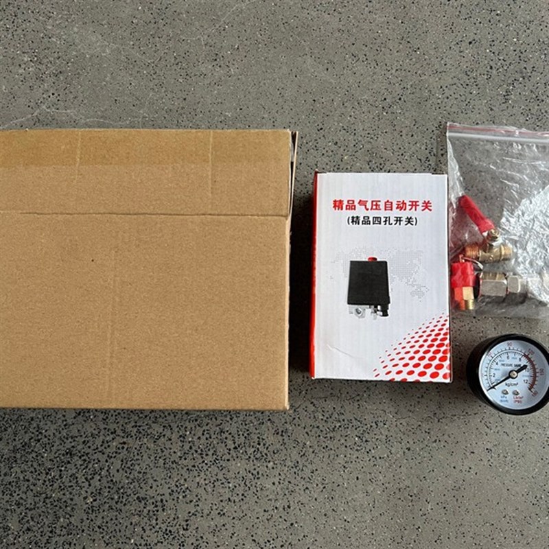 奥突斯无油机气泵空压机四孔关总成风利关出气三通总成