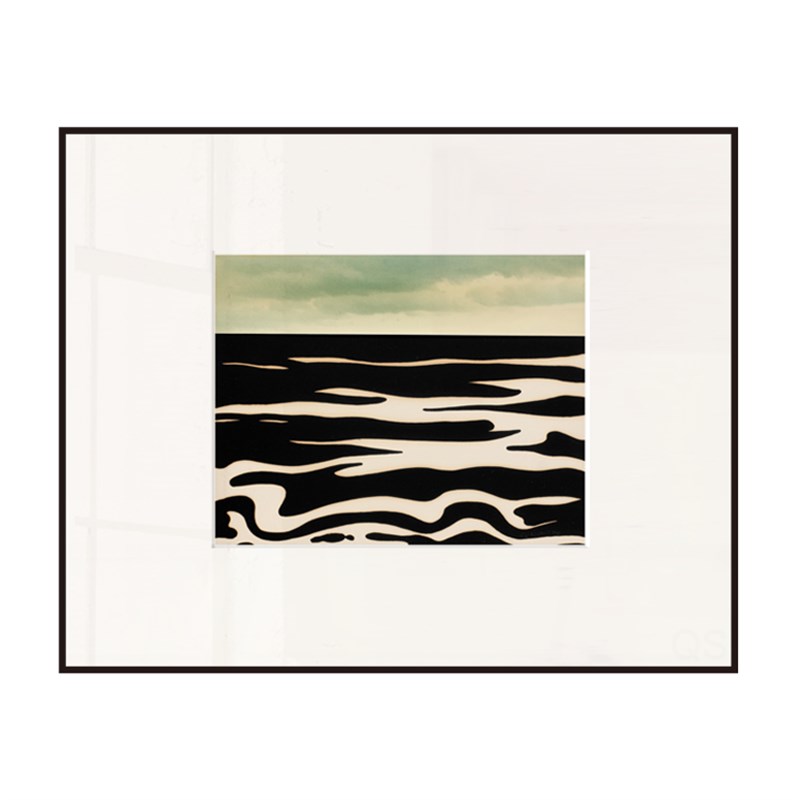 丘山生活 汹涌的海 现代艺术挂画样板间装饰画小众文艺书房卡纸画图片