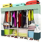 布卧室螺丝组装 钢架加粗加厚加固柜子结实