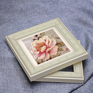 小白金泰凡白色复古印小碎画框油画框相框定制尺寸