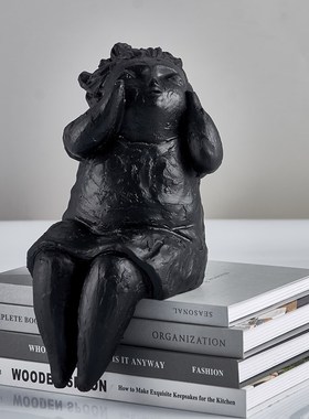 侘寂人物陶瓷摆件民宿家居别墅客厅高级感装饰品儿童房样板房