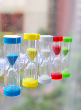 吸盘沙漏计时器儿童三分钟创意教具课堂时间流沙小号刷牙