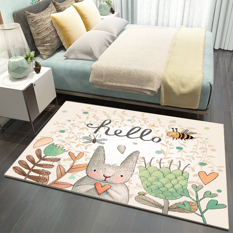 水洗地毯卧室床边毯in风卧室客厅阳台爱卡通床边地垫家用,居家布艺,床边毯,淘宝优惠券,粉丝福利购,淘宝优惠卷