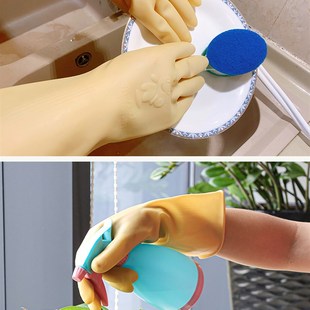 东方红手套洗碗家务厨房耐用家用乳胶牛筋洗衣刷碗清洁防水加厚女