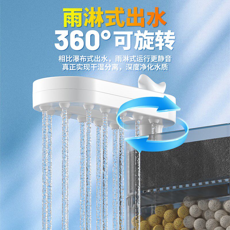 龟缸过滤器乌龟低水位过滤器专用循环系统吸便乌龟缸过滤内置静音