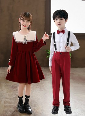 六一儿童合唱演出服小学生大合唱女童舞蹈裙男童朗诵礼服表演服装