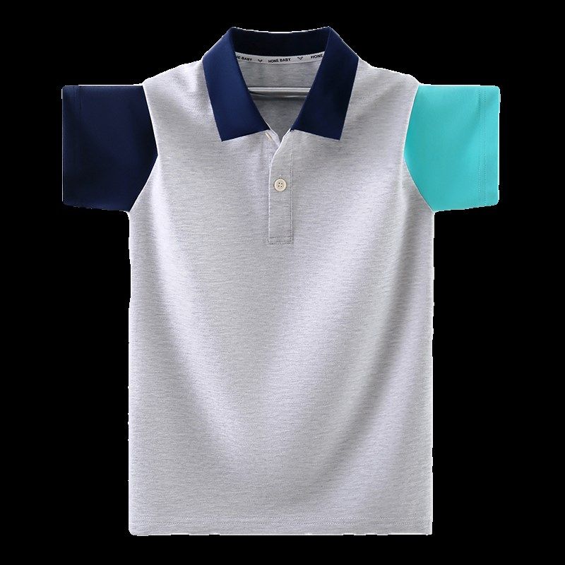 男童polo衫t恤中大儿童短袖夏装纯棉翻领小学生校服班服英伦学院