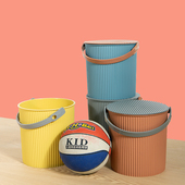 幼儿园5号4号篮球足球收纳桶洗澡桶水桶加厚可坐家用手提袋盖塑料