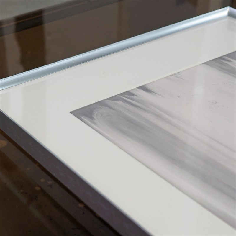 crisis art 97 银色框抽象艺术微喷装饰画金属感灰色办公室挂画