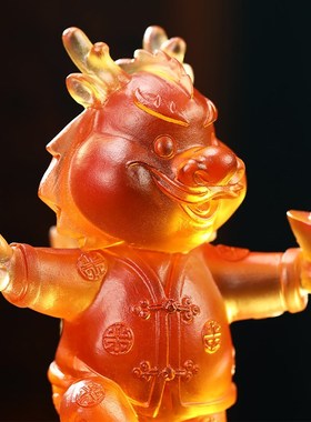 金龙献瑞招财龙摆件生肖龙工艺品玄关电视柜办公桌客厅装饰品礼品