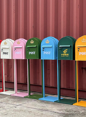 信箱室外落地快递箱收件箱信报箱复古立式邮箱庭院装饰摄影道具箱