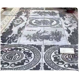 石雕浮雕壁画青石材地雕背景墙砖茶盘雕刻青石板仿古庭院地砖