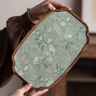 胡桃木茶盘茶杯茶具托盘小型防水实木干泡茶台果盘家用带茶席 新款