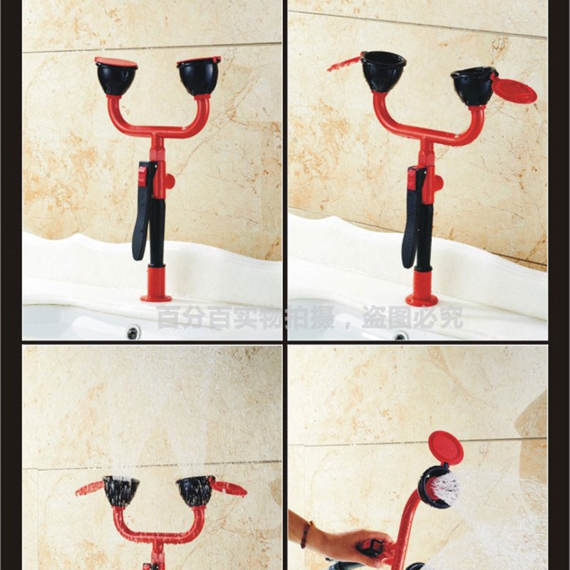 新口洗眼器铜制冲眼器实验室台式移动挂壁式验厂洗眼器送标识牌