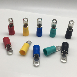 预绝缘冷压接线端子平方圆形O型铜线鼻子带护只