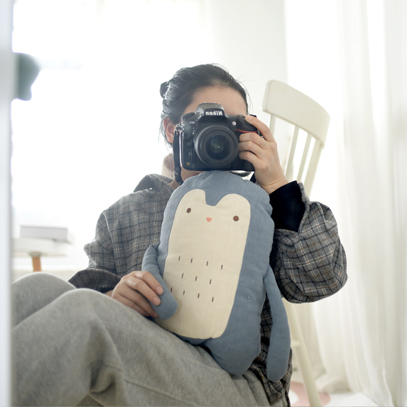 in风苎麻卡通动物抱枕家居卧室沙发儿童房装饰靠枕拍照道具