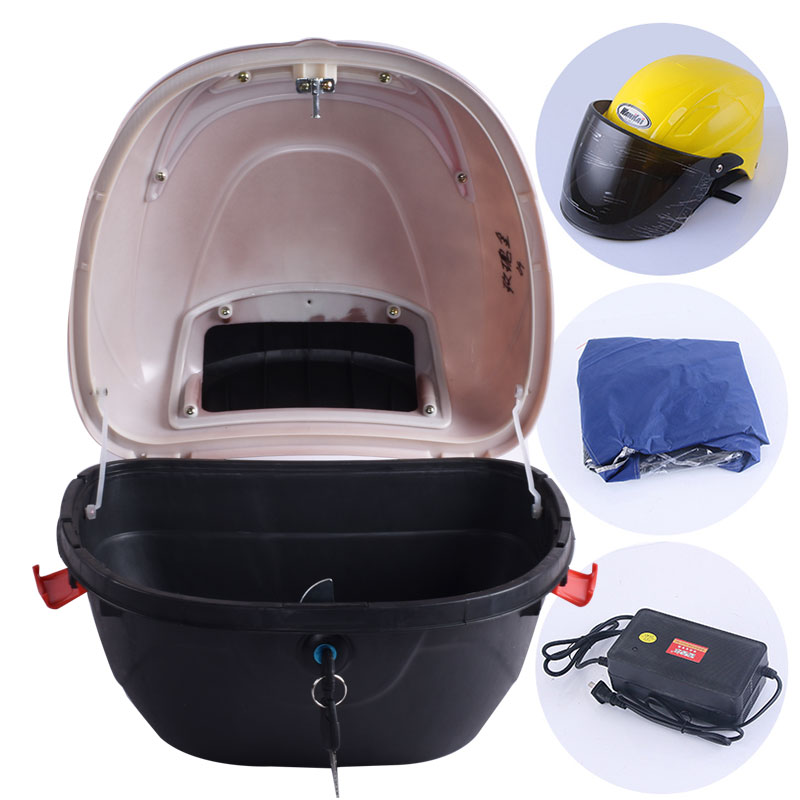 大号尾箱电动车后k备箱摩托车储物箱防震无异响防水边扣箱可装冬