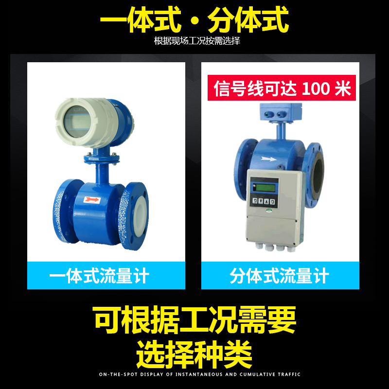 LDG智能电磁流量计污水废水酸碱泥浆防腐不锈钢插入式分体式电池