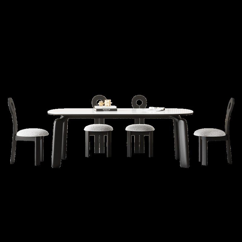 复古奶油风实木岩板餐桌椅现代小户型白蜡木长方形饭桌子,住宅家具,岩板餐桌,淘宝优惠券,粉丝福利购,淘宝优惠卷