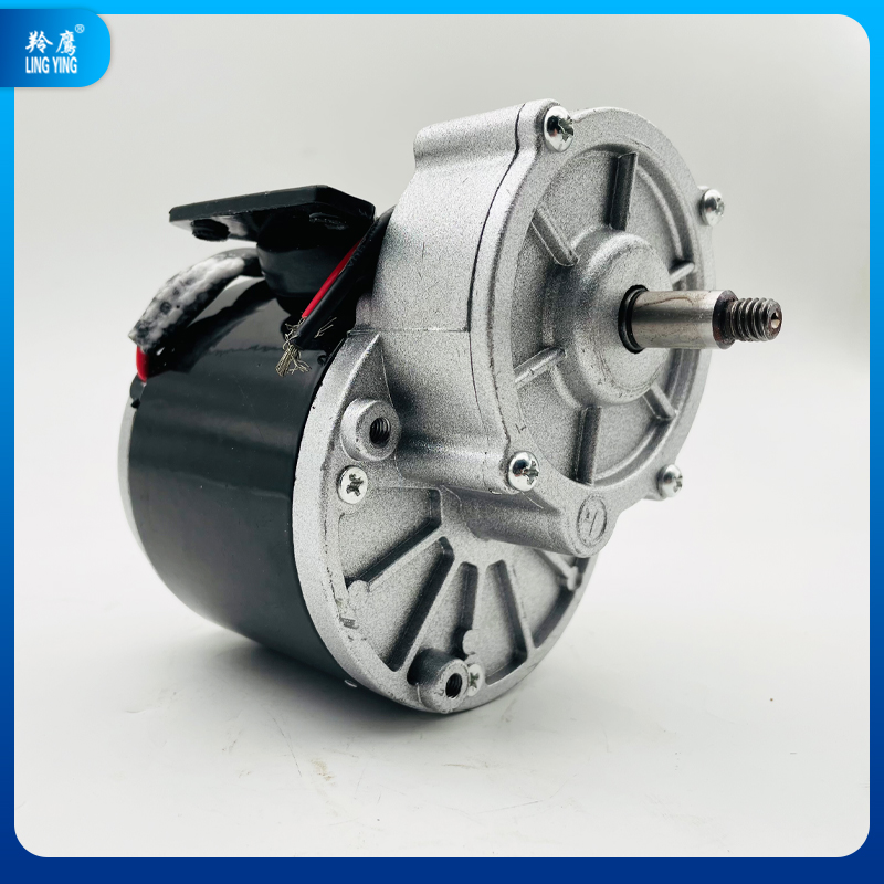 羚鹰12V250W有刷直流减速电机 充气泵电机平行款垂直款粗轴歪头