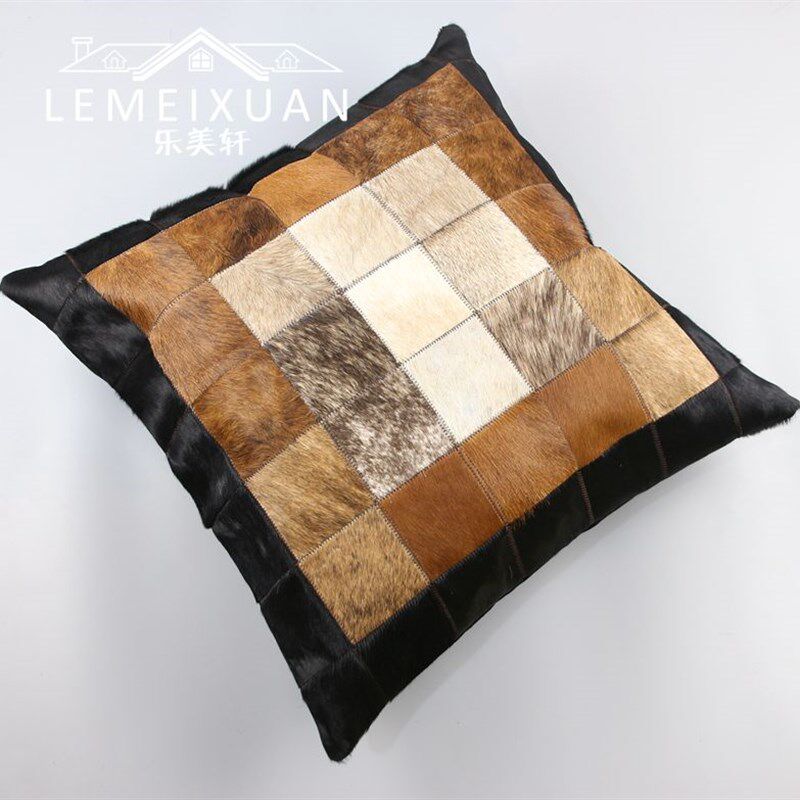 欧式奶牛皮抱枕真毛皮靠垫马毛靠包拼接方枕客厅沙发靠包工厂直销,居家布艺,靠垫/抱枕,淘宝优惠券,粉丝福利购,淘宝优惠卷