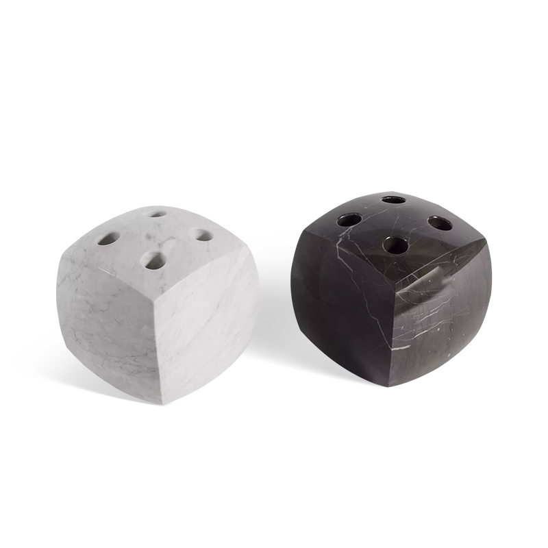 菲尼其意式大理石台球杆架家用落地可移动白色黑色原石桌球杆插架