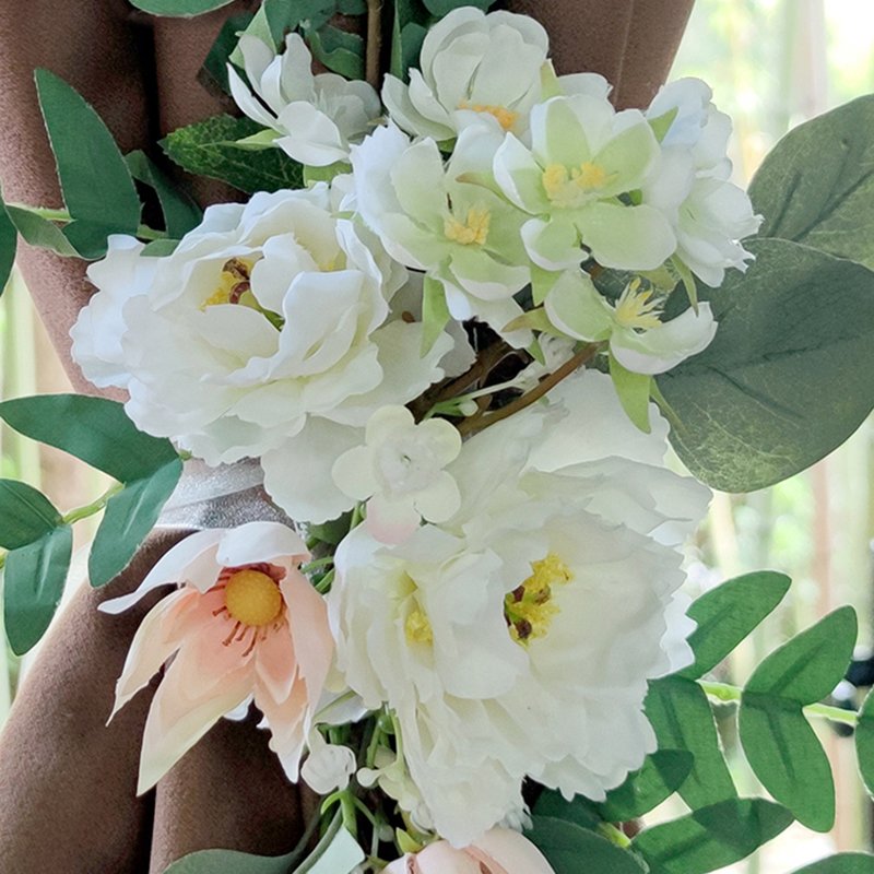 仿真花窗帘束带绑带扣绳浪漫客厅装饰纱帘现代手工创意系扎带绑花