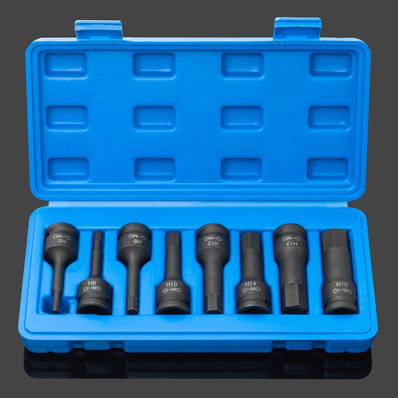 8件1/2大飞气动内六角风炮连体批头-H19电动风炮旋具筒装