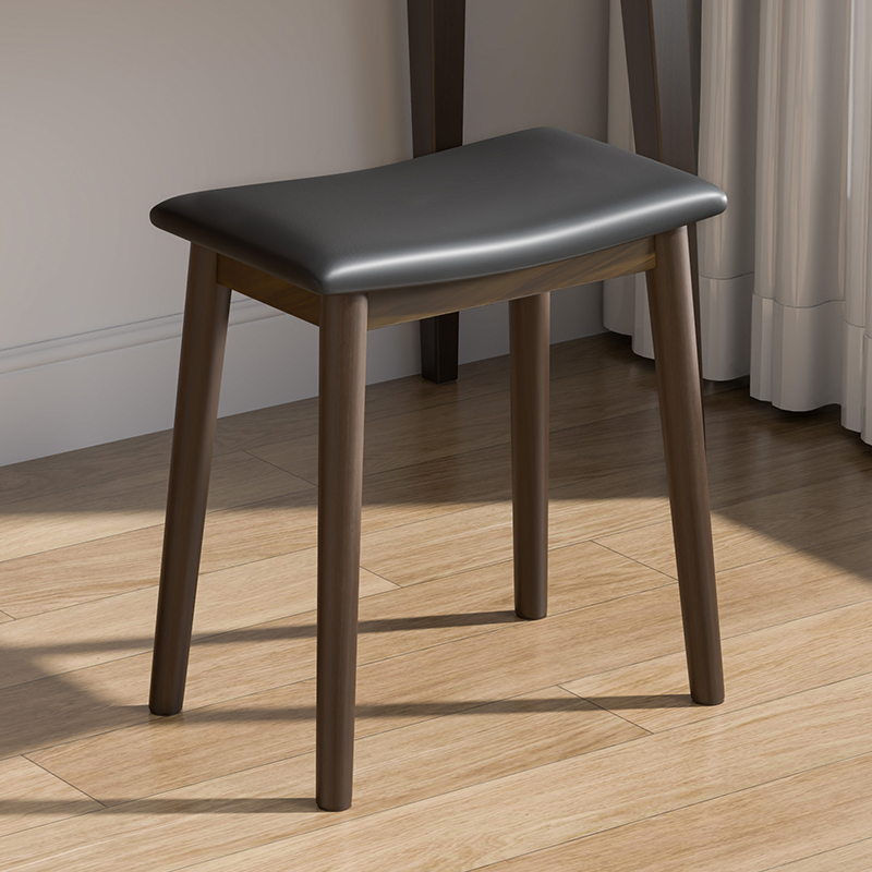 实木化妆凳高级感梳妆凳子简约梳妆台椅子马鞍凳卧室餐厅家用板凳