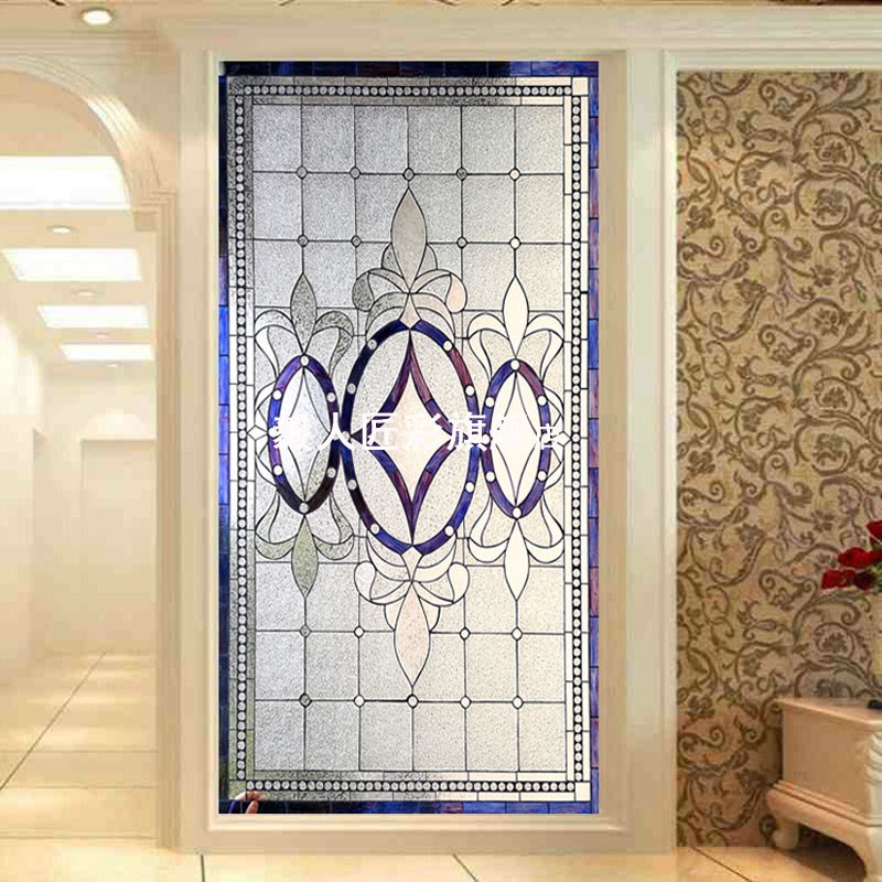 厂家新款镶嵌教堂艺术玻璃蒂凡尼屏风现代风格门窗隔断玄关