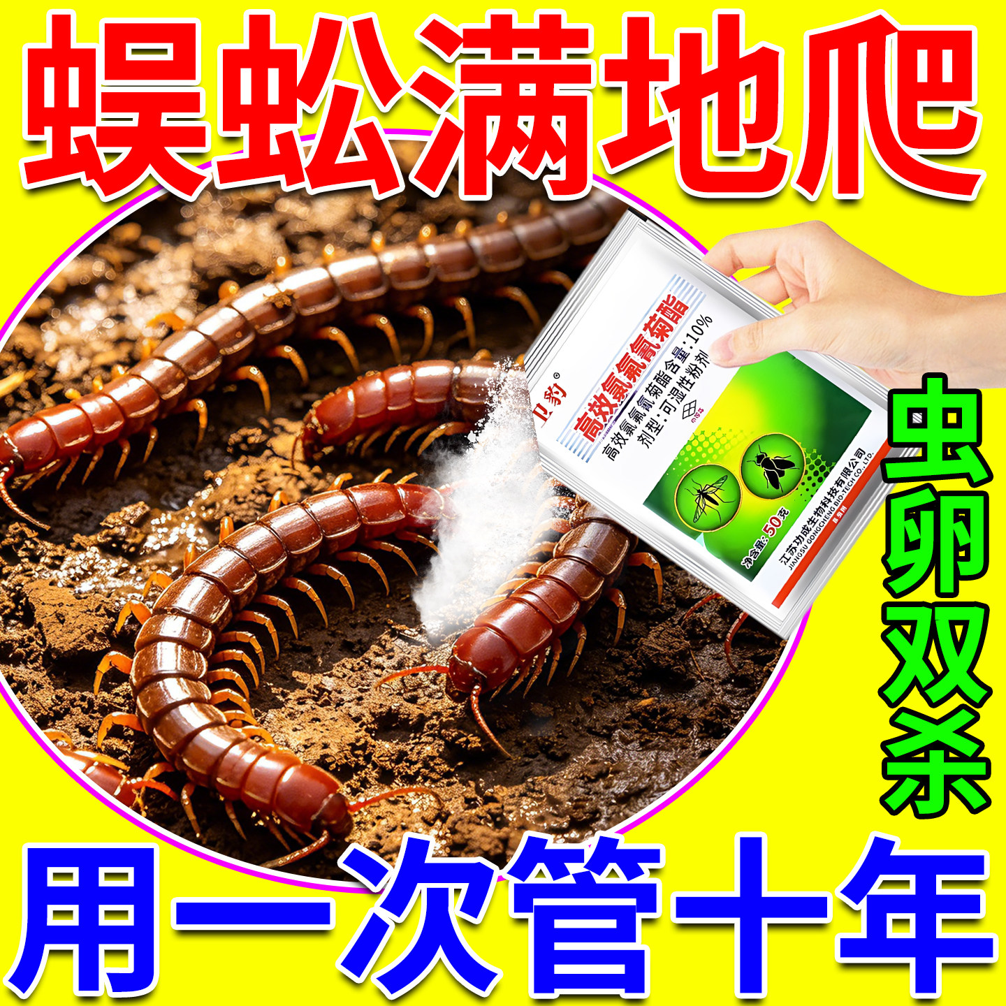 蜈蚣药家用全窝端灭除强力长效户外驱赶蜈蚣蟑螂神器专用杀虫药粉