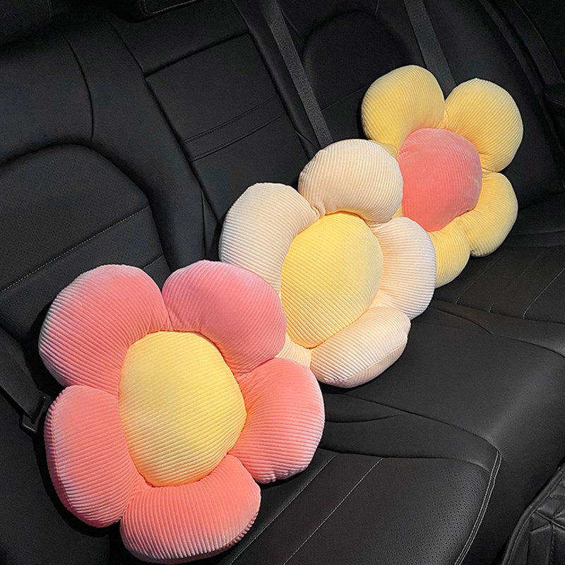 汽车腰靠可爱车用靠垫腰垫车载座椅靠背腰部支撑卡通雏菊四季护腰