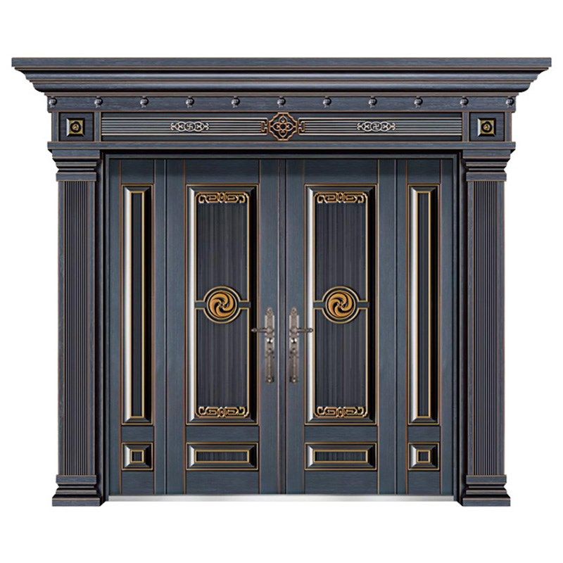 锌合金别墅大门农村自建房乡村庭院入户门防盗家用仿铜进户门