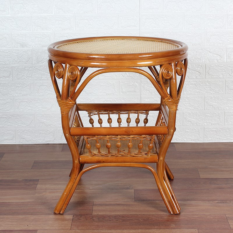 藤编卧室小茶几藤制茶桌客厅桌子家用复M古阳台茶几桌藤制家具
