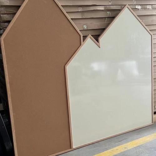 组合黑板柚木框软木绿色黑板白板哑光米黄吸磁挂式儿童房幼儿园涂