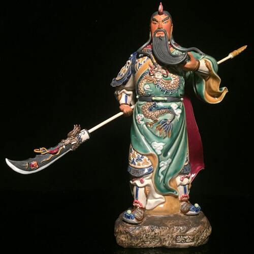 石湾公仔关羽关公武财神像供奉乔迁开业送礼品陶瓷关二爷玄关摆件