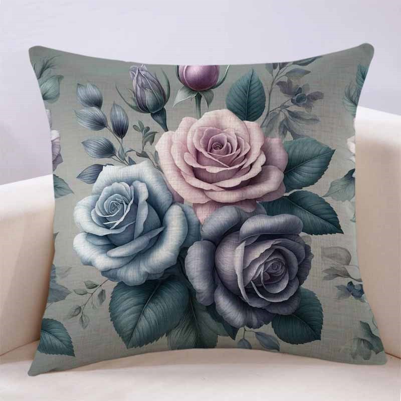 复古怀旧玫瑰花抱枕客厅r沙发柔软舒适双面靠枕套含芯温馨家居装
