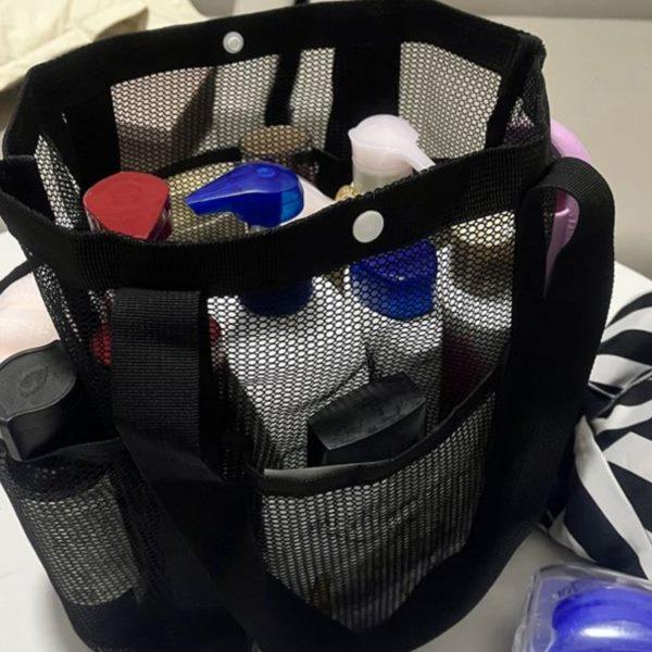 日韩镂空洗漱包纯色多层旅行外带饭盒便当收纳袋健身沐浴便携单包