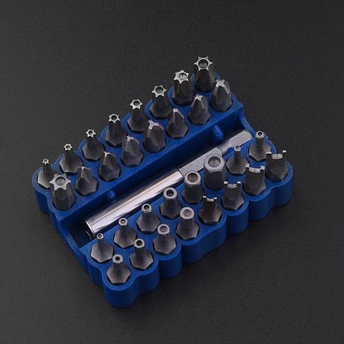33件空心批头组合 拧安全螺丝内六角专用批头 充电钻 异形起子头