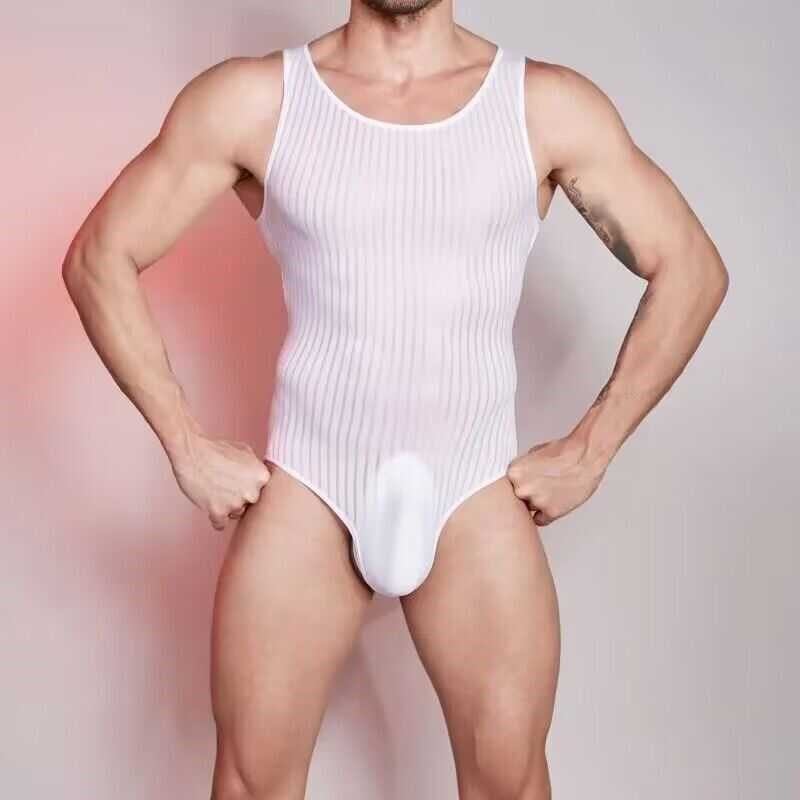 塑身连体衣性感男士高弹力紧身丝滑立体囊袋背心三角裤连体美体服