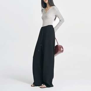 女松紧腰卫裤 阔腿裤 高腰显瘦百搭 香蕉裤 Decemarch弧线廓形休闲裤