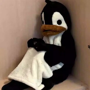 企鹅连帽睡衣冬季 可爱家居睡裙珊瑚绒加厚加绒 宿舍大学生女冬季