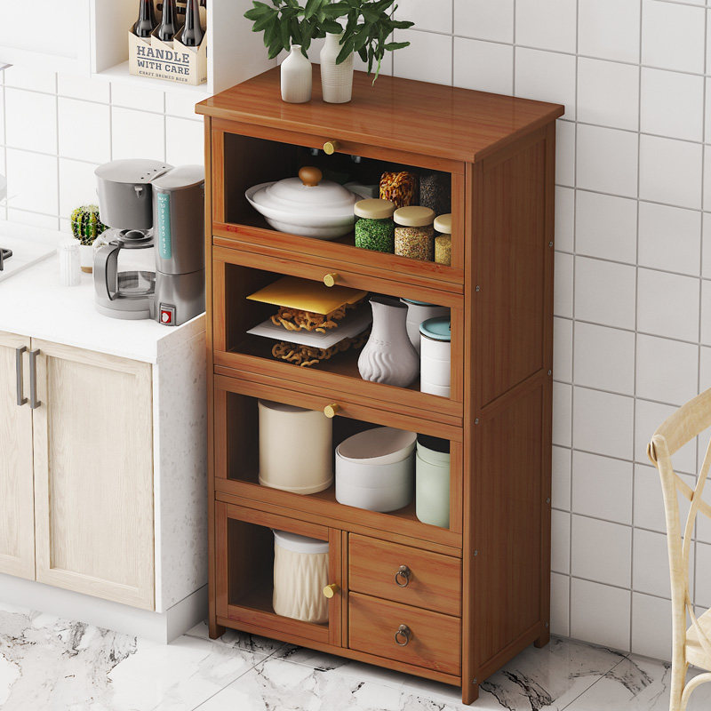 客厅餐边柜厨房用品收纳柜置物架落地多层碗柜带门防尘储物橱柜木,住宅家具,餐边柜,淘宝优惠券,粉丝福利购,淘宝优惠卷