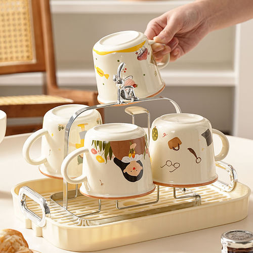 亲子杯乔迁新居杯子套装家用客厅待客水杯杯具套装一家四口马克杯