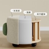 家用小凳子矮凳客厅搭脚门口玄关换鞋 凳茶几凳羊羔绒脚踏凳带把手